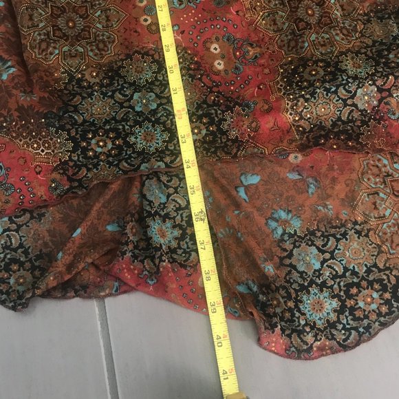 Vintage Byer Too! Mesh Paisley Floral Midi Slip Dress Medium - Picture 6 of 11